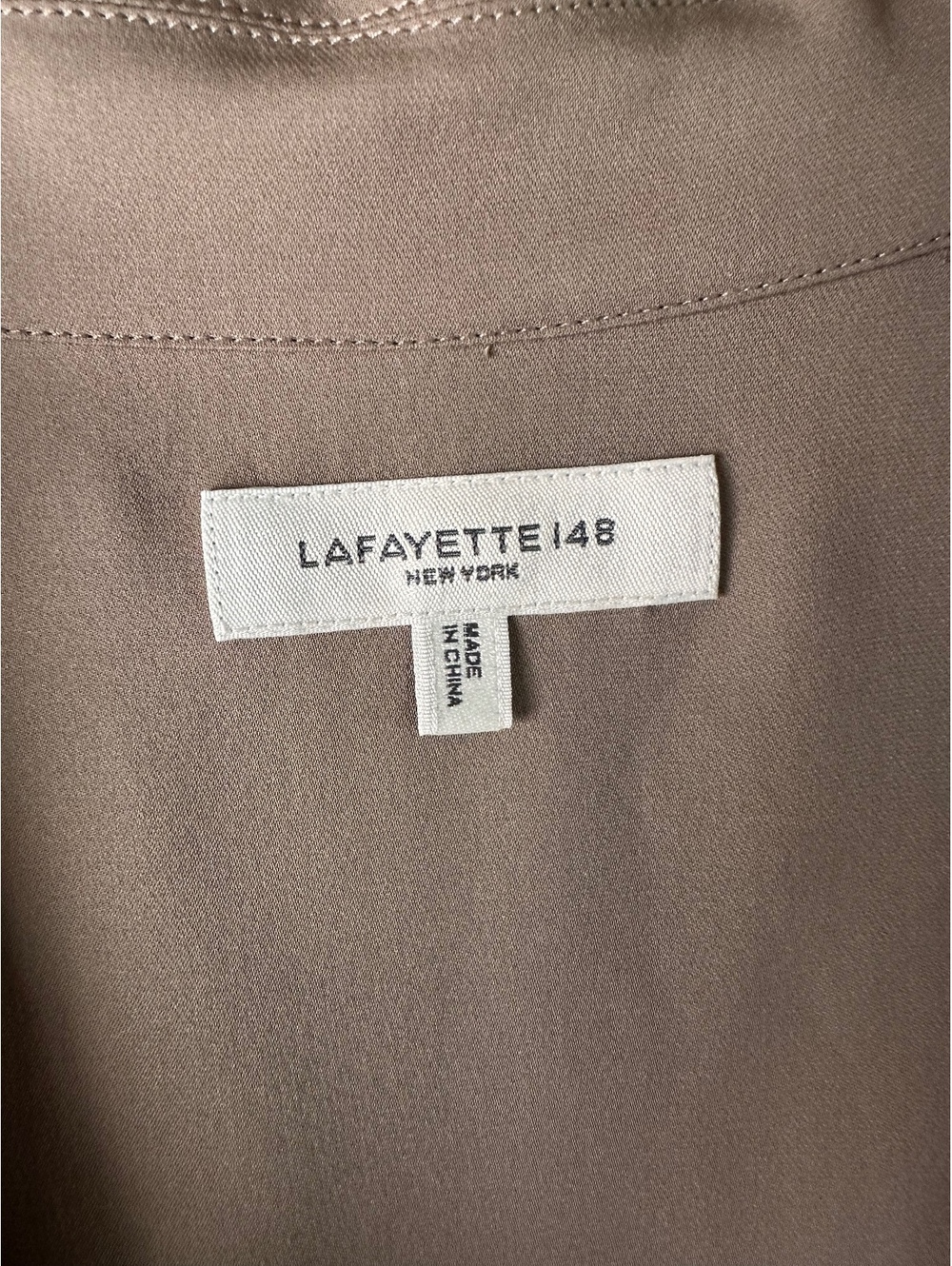 LAFAYETTE 148 New York 100% Organic Silk Georgette Notch Collar Blouse Women XL - Picture 7 of 11